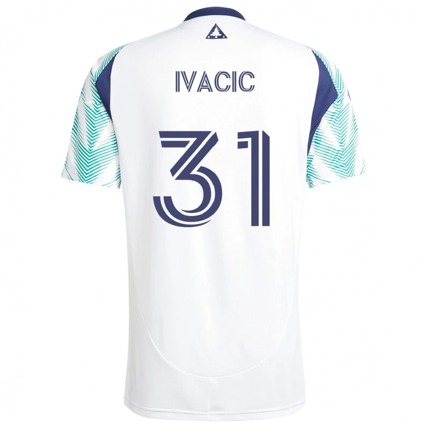 Danxen Kinderen Aljaz Ivacic #31 Wit Blauw Uitshirt Uittenue 2025/26 T-Shirt