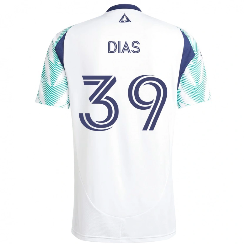 Danxen Kinderen Marcos Dias #39 Wit Blauw Uitshirt Uittenue 2025/26 T-Shirt