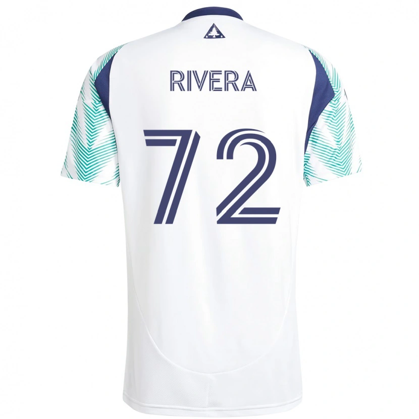 Danxen Kinderen Damián Rivera #72 Wit Blauw Uitshirt Uittenue 2025/26 T-Shirt