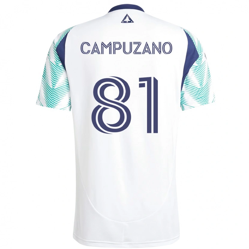 Danxen Kinderen Nico Campuzano #81 Wit Blauw Uitshirt Uittenue 2025/26 T-Shirt