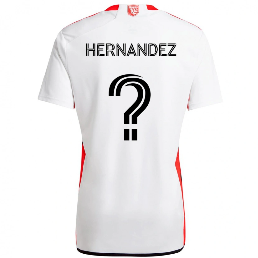 Danxen Kinderen Oliver Hernandez #0 Wit Rood Uitshirt Uittenue 2025/26 T-Shirt