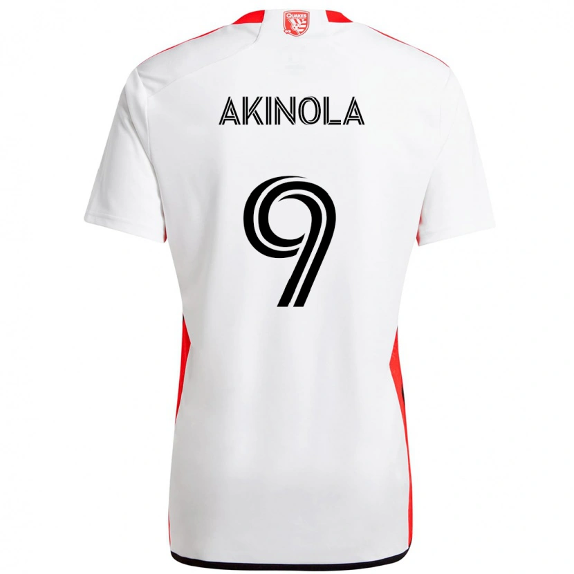 Danxen Kinderen Ayo Akinola #9 Wit Rood Uitshirt Uittenue 2025/26 T-Shirt