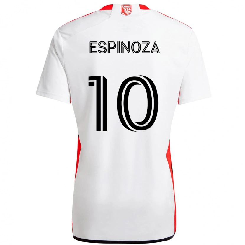 Danxen Kinderen Cristian Espinoza #10 Wit Rood Uitshirt Uittenue 2025/26 T-Shirt