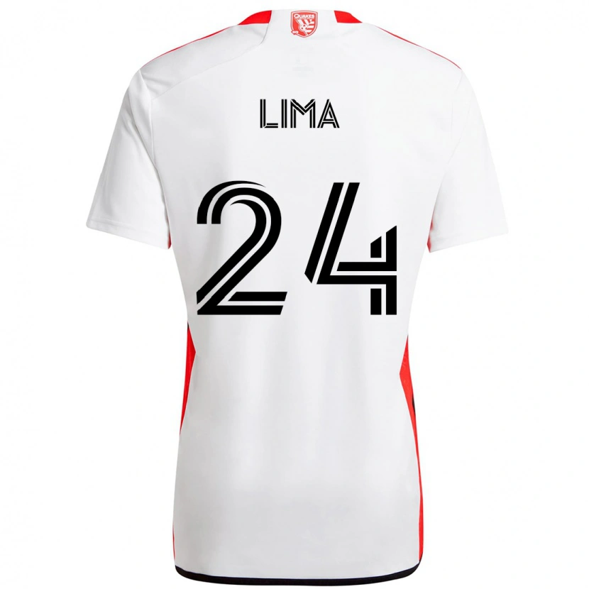 Danxen Kinderen Nick Lima #24 Wit Rood Uitshirt Uittenue 2025/26 T-Shirt