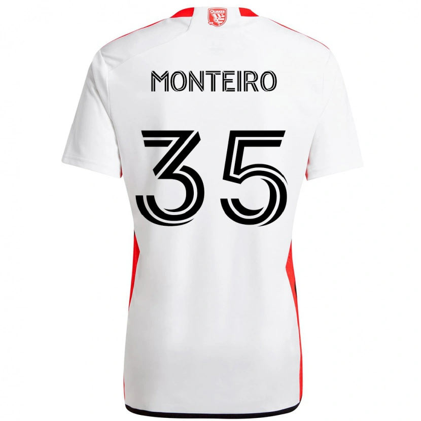 Danxen Kinderen Jamiro Monteiro #35 Wit Rood Uitshirt Uittenue 2025/26 T-Shirt