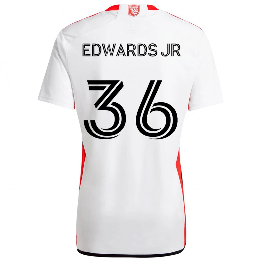 Danxen Kinderen Earl Edwards Jr. #36 Wit Rood Uitshirt Uittenue 2025/26 T-Shirt