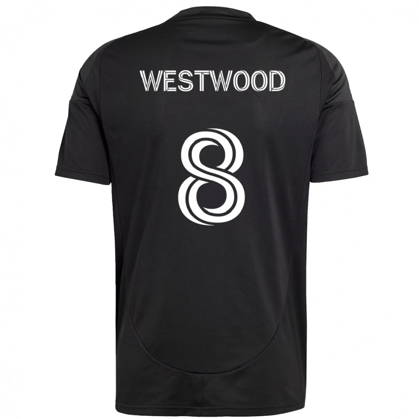 Danxen Kinderen Ashley Westwood #8 Zwart Wit Uitshirt Uittenue 2025/26 T-Shirt