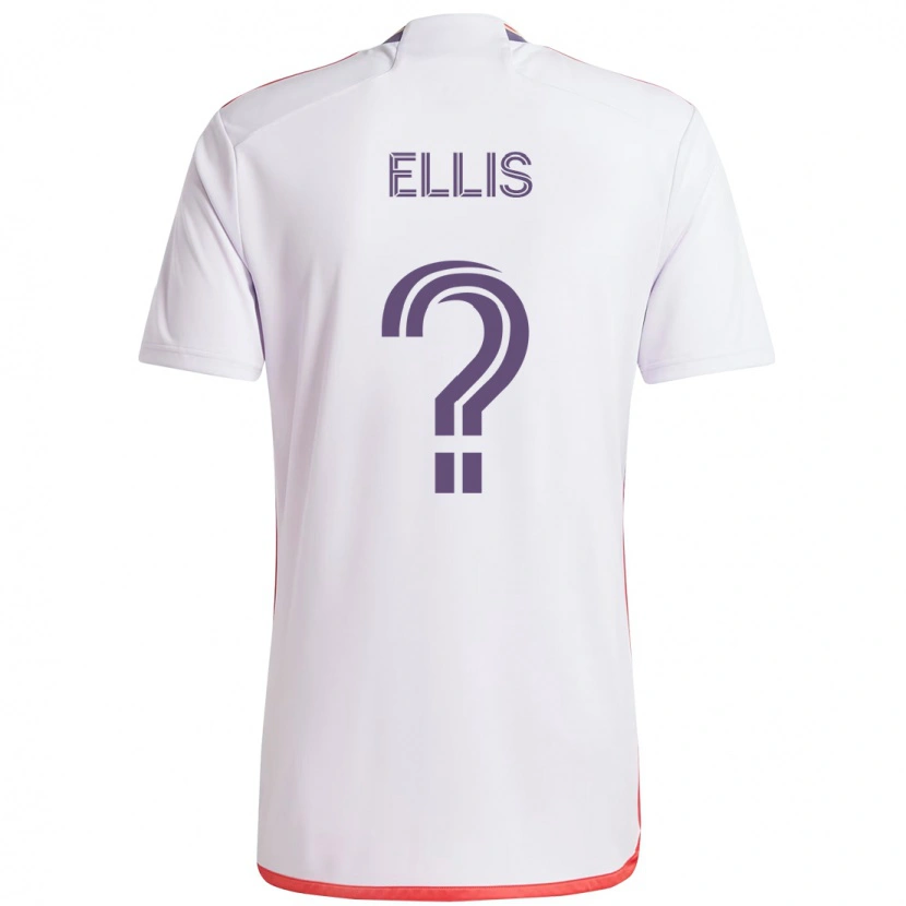 Danxen Kinderen Justin Ellis #0 Wit Paars Uitshirt Uittenue 2025/26 T-Shirt