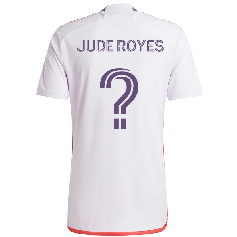 Danxen Kinderen Jude Royes #0 Wit Paars Uitshirt Uittenue 2025/26 T-Shirt