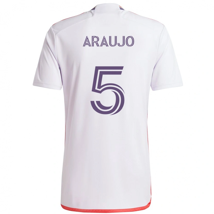 Danxen Kinderen César Araújo #5 Wit Paars Uitshirt Uittenue 2025/26 T-Shirt