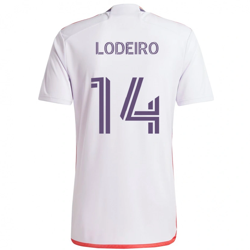 Danxen Kinderen Nicolás Lodeiro #14 Wit Paars Uitshirt Uittenue 2025/26 T-Shirt