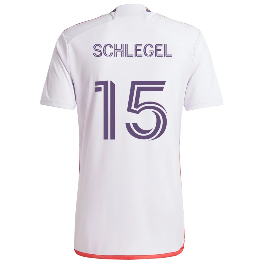 Danxen Kinderen Rodrigo Schlegel #15 Wit Paars Uitshirt Uittenue 2025/26 T-Shirt