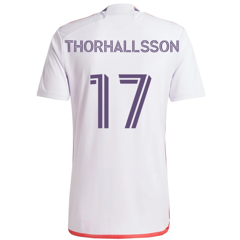 Danxen Kinderen Dagur Dan Thórhallsson #17 Wit Paars Uitshirt Uittenue 2025/26 T-Shirt