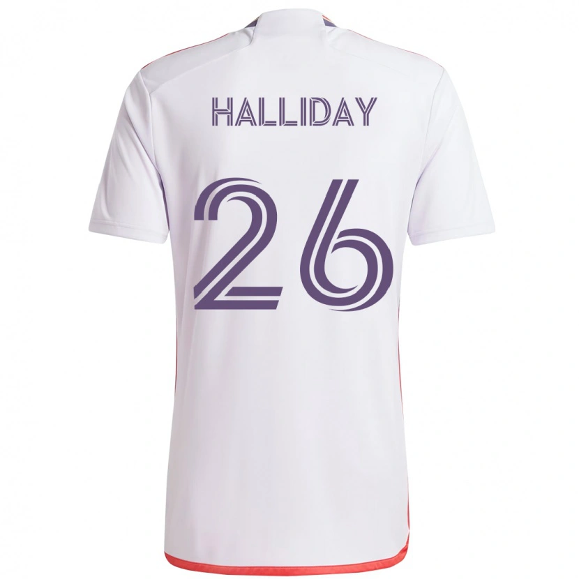 Danxen Kinderen Michael Halliday #26 Wit Paars Uitshirt Uittenue 2025/26 T-Shirt
