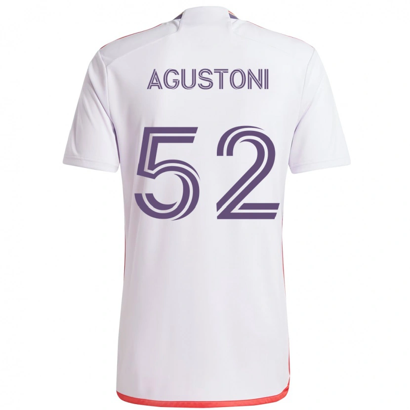 Danxen Kinderen Gonzalo Agustoni #52 Wit Paars Uitshirt Uittenue 2025/26 T-Shirt