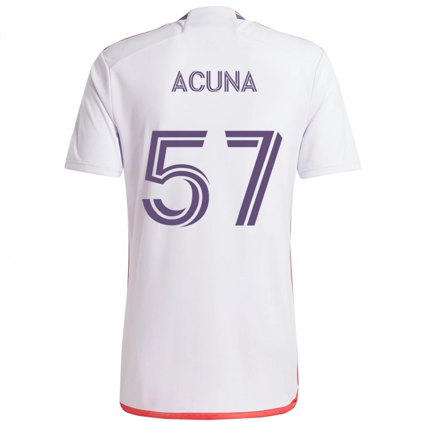 Danxen Kinderen Cristofer Acuña #57 Wit Paars Uitshirt Uittenue 2025/26 T-Shirt