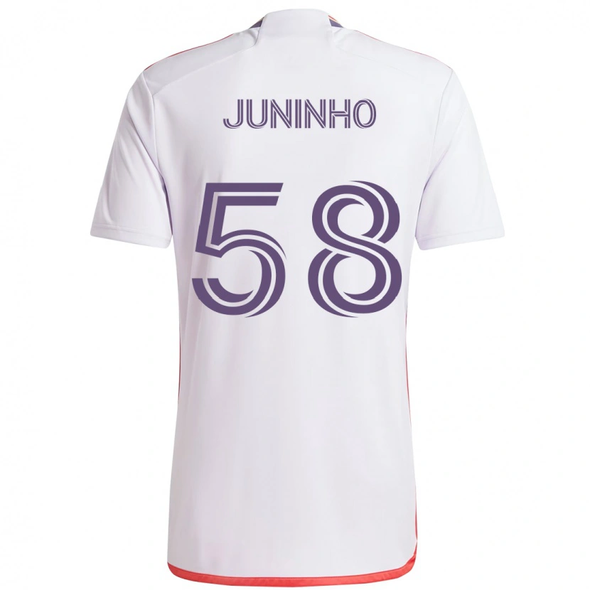 Danxen Kinderen Juninho #58 Wit Paars Uitshirt Uittenue 2025/26 T-Shirt