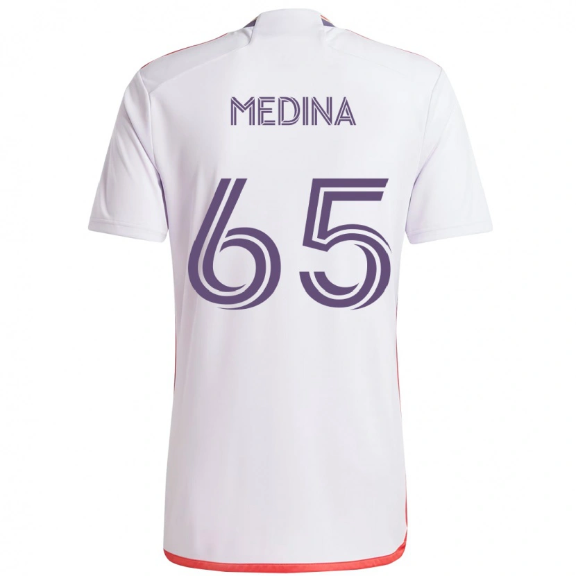 Danxen Kinderen Cristian Medina #65 Wit Paars Uitshirt Uittenue 2025/26 T-Shirt