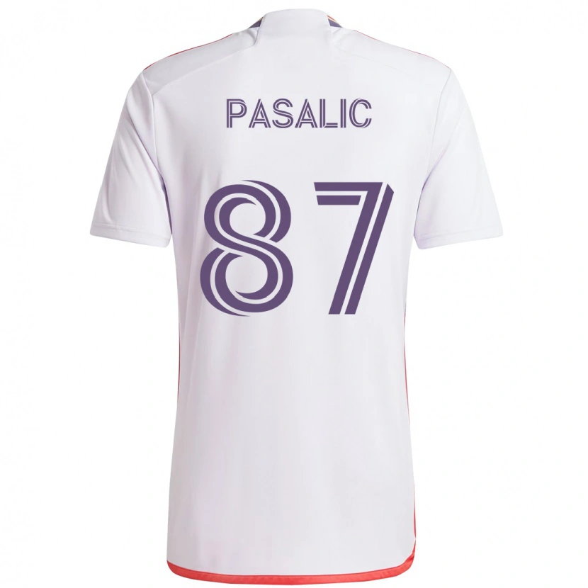 Danxen Kinderen Marco Pasalic #87 Wit Paars Uitshirt Uittenue 2025/26 T-Shirt
