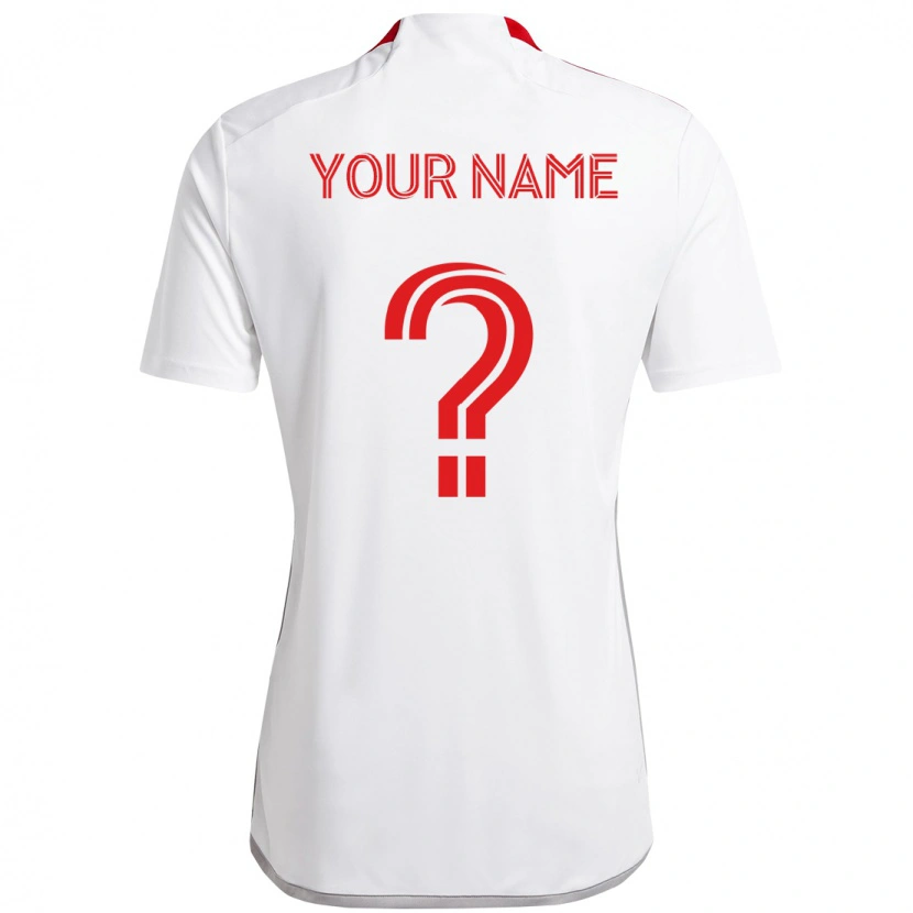 Danxen Kinderen Uw Naam #0 Wit Rood Uitshirt Uittenue 2025/26 T-Shirt