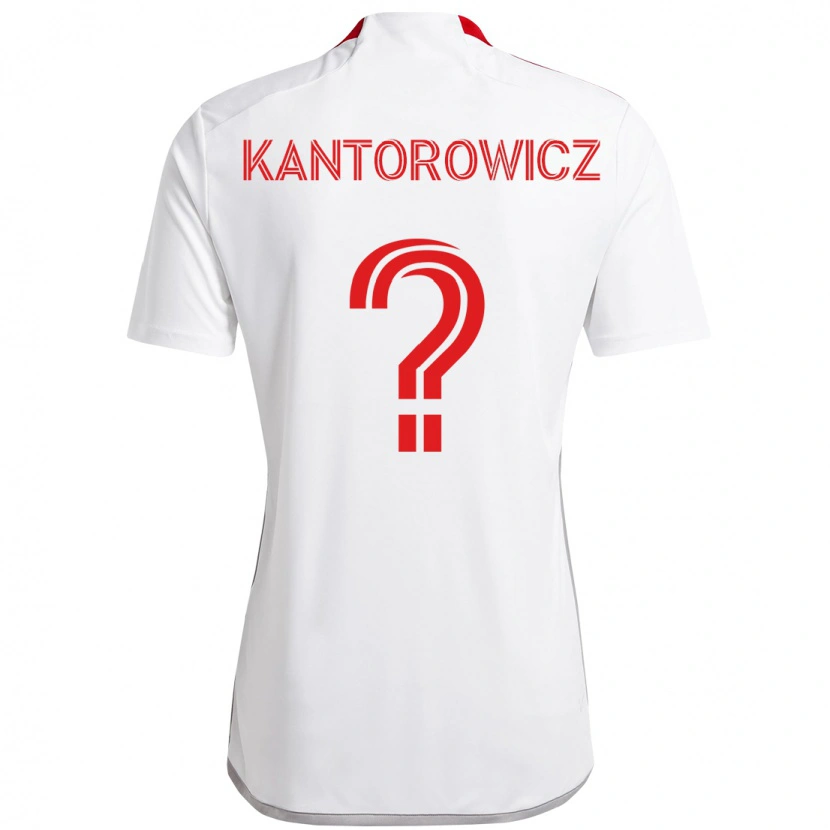 Danxen Kinderen Dominic Kantorowicz #0 Wit Rood Uitshirt Uittenue 2025/26 T-Shirt