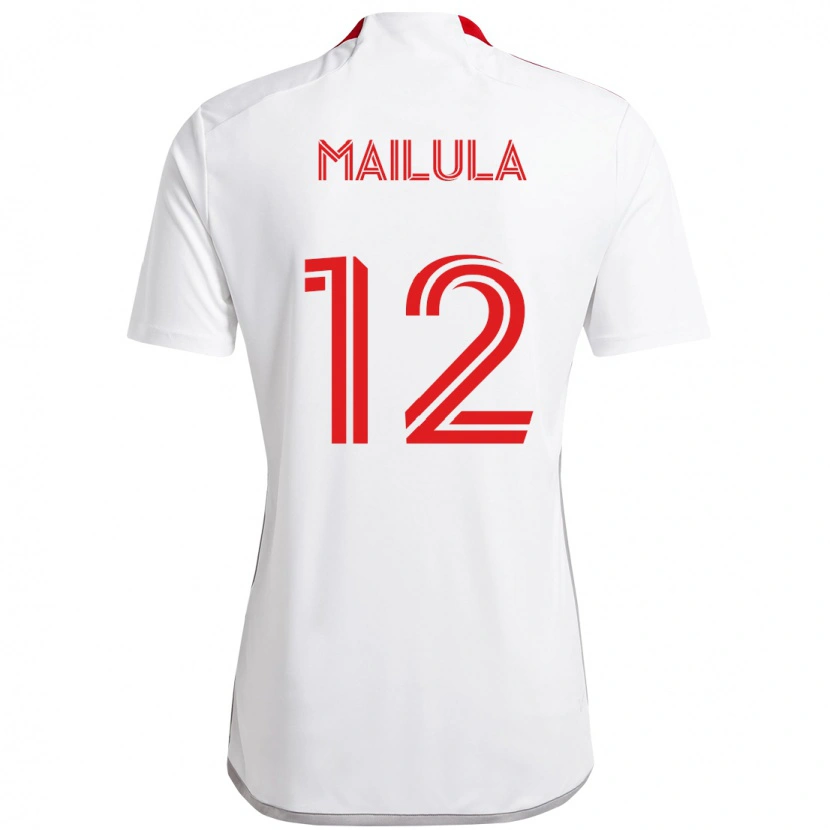 Danxen Kinderen Cassius Mailula #12 Wit Rood Uitshirt Uittenue 2025/26 T-Shirt