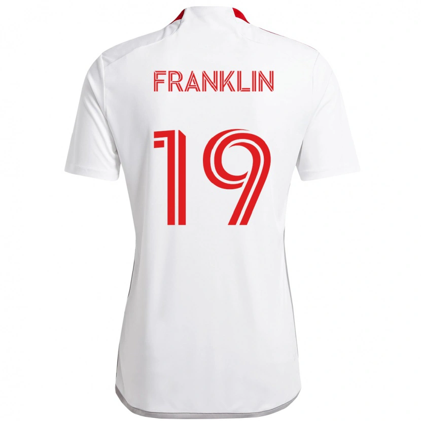 Danxen Kinderen Kobe Franklin #19 Wit Rood Uitshirt Uittenue 2025/26 T-Shirt