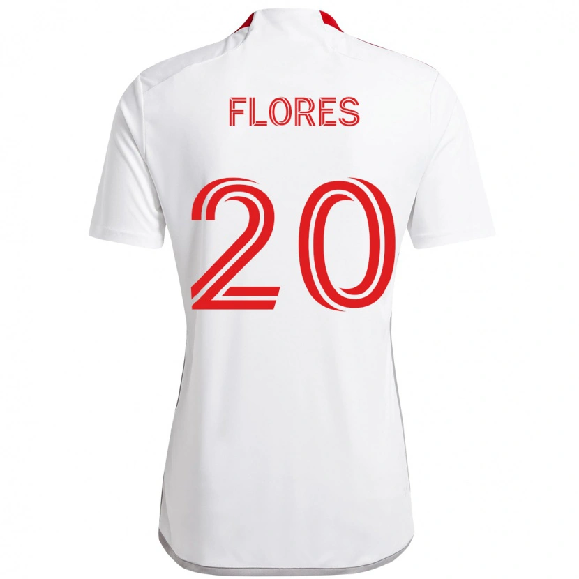 Danxen Kinderen Deybi Flores #20 Wit Rood Uitshirt Uittenue 2025/26 T-Shirt