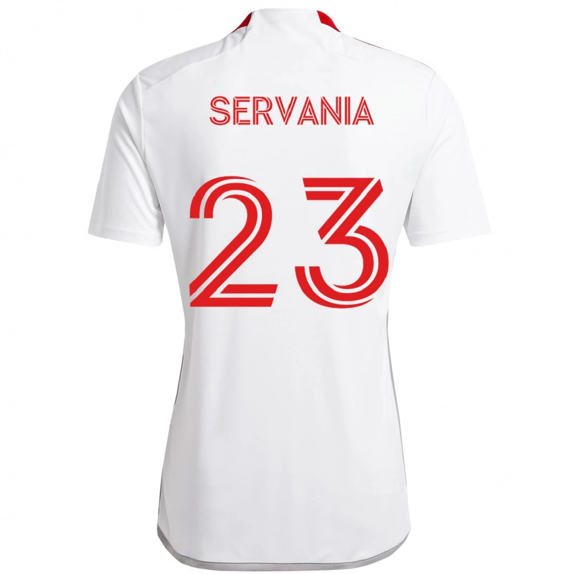 Danxen Kinderen Brandon Servania #23 Wit Rood Uitshirt Uittenue 2025/26 T-Shirt
