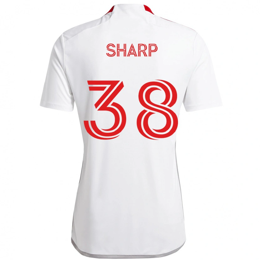 Danxen Kinderen Charlie Sharp #38 Wit Rood Uitshirt Uittenue 2025/26 T-Shirt