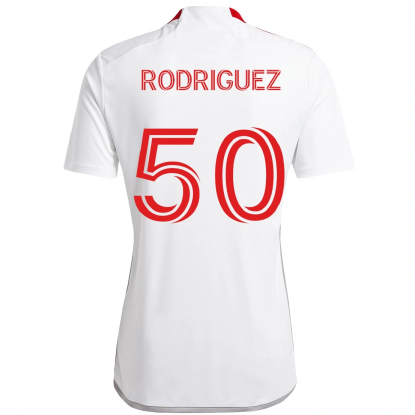 Danxen Kinderen Abraham Rodriguez #50 Wit Rood Uitshirt Uittenue 2025/26 T-Shirt