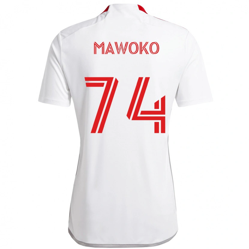 Danxen Kinderen Kundai Mawoko #74 Wit Rood Uitshirt Uittenue 2025/26 T-Shirt