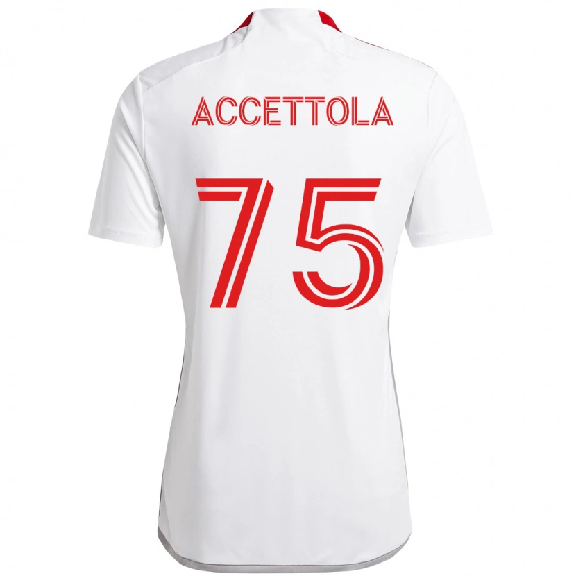 Danxen Kinderen Luca Accettola #75 Wit Rood Uitshirt Uittenue 2025/26 T-Shirt