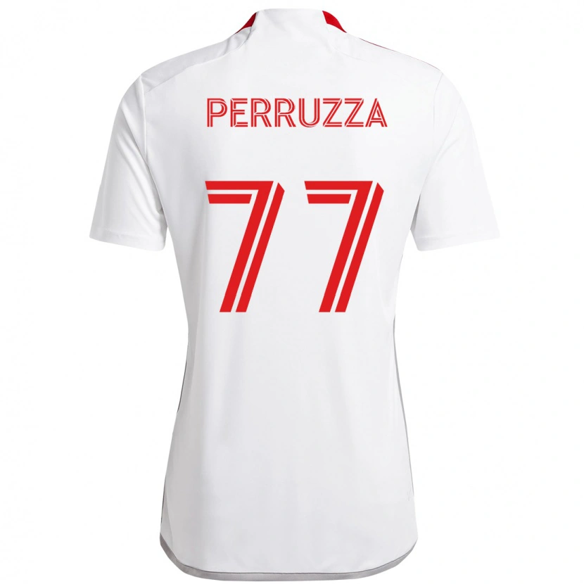 Danxen Kinderen Jordan Perruzza #77 Wit Rood Uitshirt Uittenue 2025/26 T-Shirt