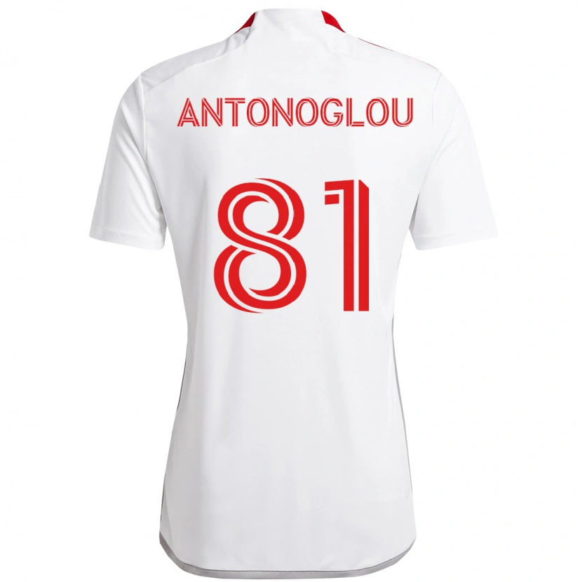 Danxen Kinderen Themi Antonoglou #81 Wit Rood Uitshirt Uittenue 2025/26 T-Shirt