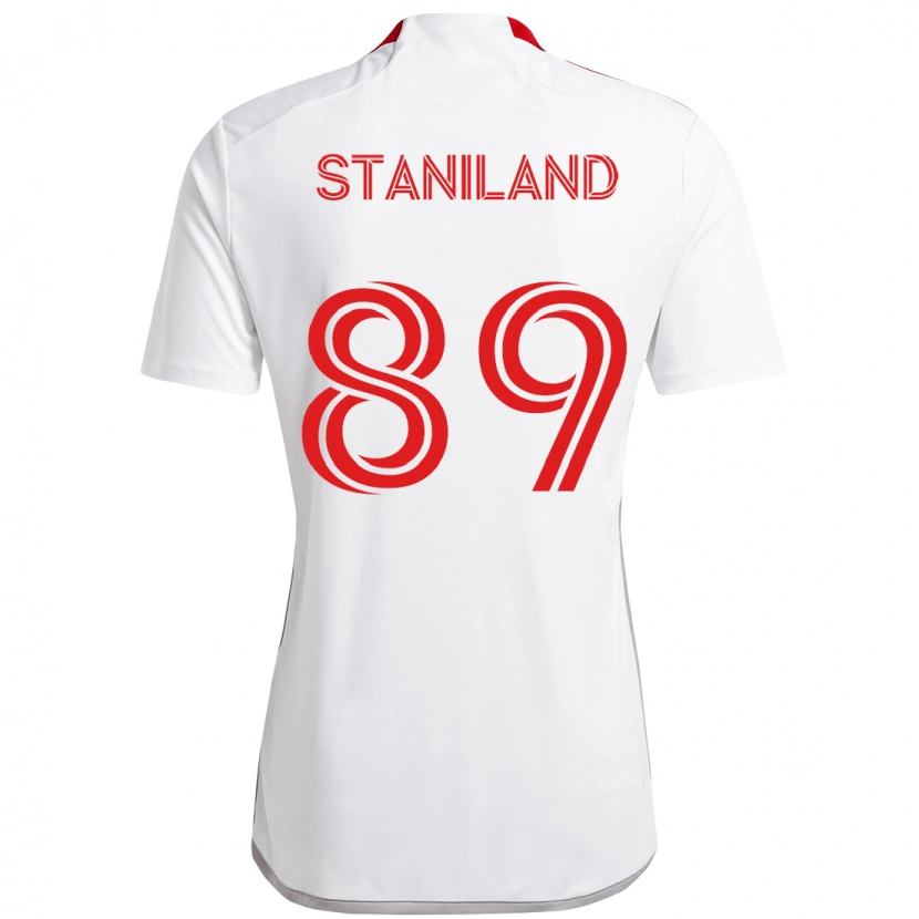 Danxen Kinderen Charlie Staniland #89 Wit Rood Uitshirt Uittenue 2025/26 T-Shirt