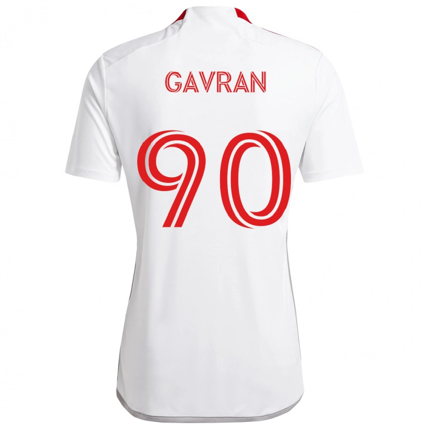 Danxen Kinderen Luka Gavran #90 Wit Rood Uitshirt Uittenue 2025/26 T-Shirt