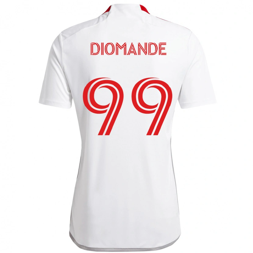 Danxen Kinderen Adama Diomande #99 Wit Rood Uitshirt Uittenue 2025/26 T-Shirt