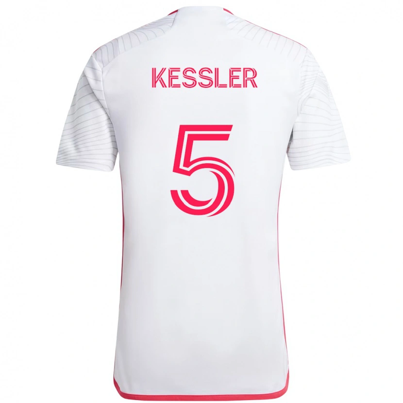 Danxen Kinderen Henry Kessler #5 Wit Magenta Uitshirt Uittenue 2025/26 T-Shirt