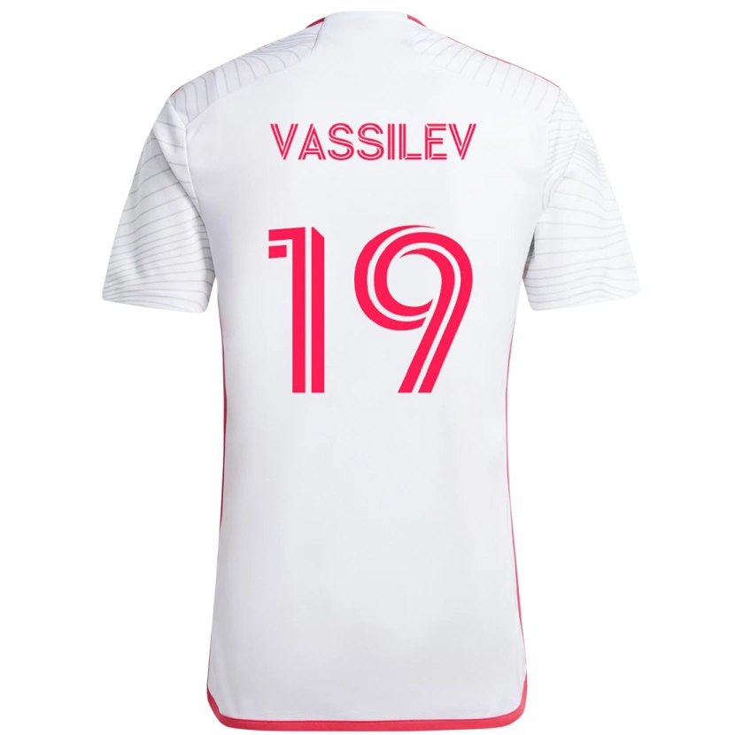 Danxen Kinderen Indiana Vassilev #19 Wit Magenta Uitshirt Uittenue 2025/26 T-Shirt