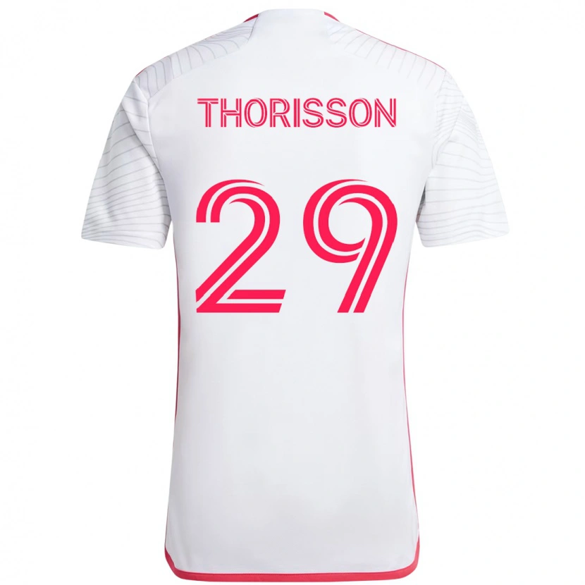 Danxen Kinderen Nökkvi Thórisson #29 Wit Magenta Uitshirt Uittenue 2025/26 T-Shirt