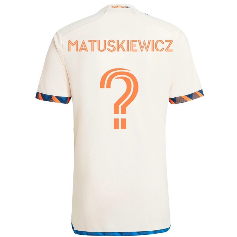 Danxen Kinderen Lincoln Matuskiewicz #0 Wit Blauw Oranje Uitshirt Uittenue 2025/26 T-Shirt