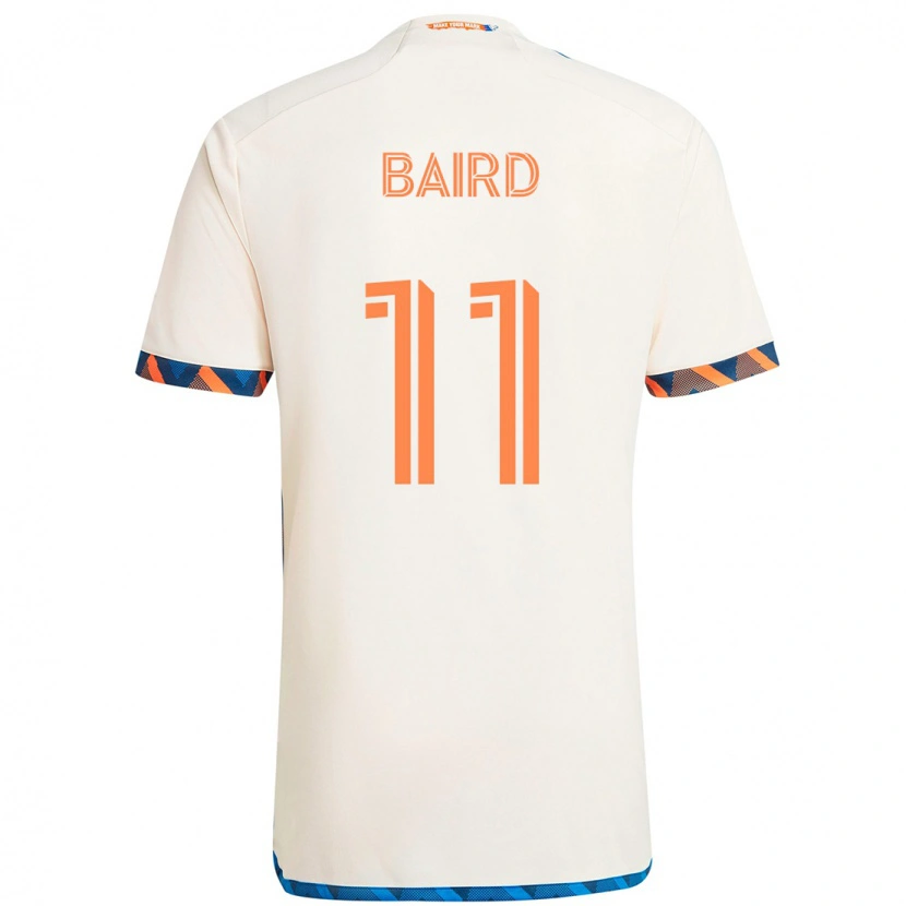 Danxen Kinderen Corey Baird #11 Wit Blauw Oranje Uitshirt Uittenue 2025/26 T-Shirt