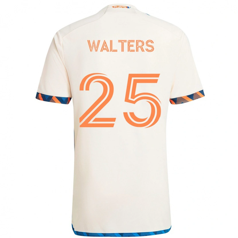 Danxen Kinderen Paul Walters #25 Wit Blauw Oranje Uitshirt Uittenue 2025/26 T-Shirt