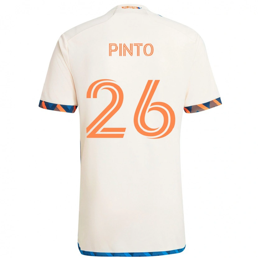 Danxen Kinderen Malik Pinto #26 Wit Blauw Oranje Uitshirt Uittenue 2025/26 T-Shirt