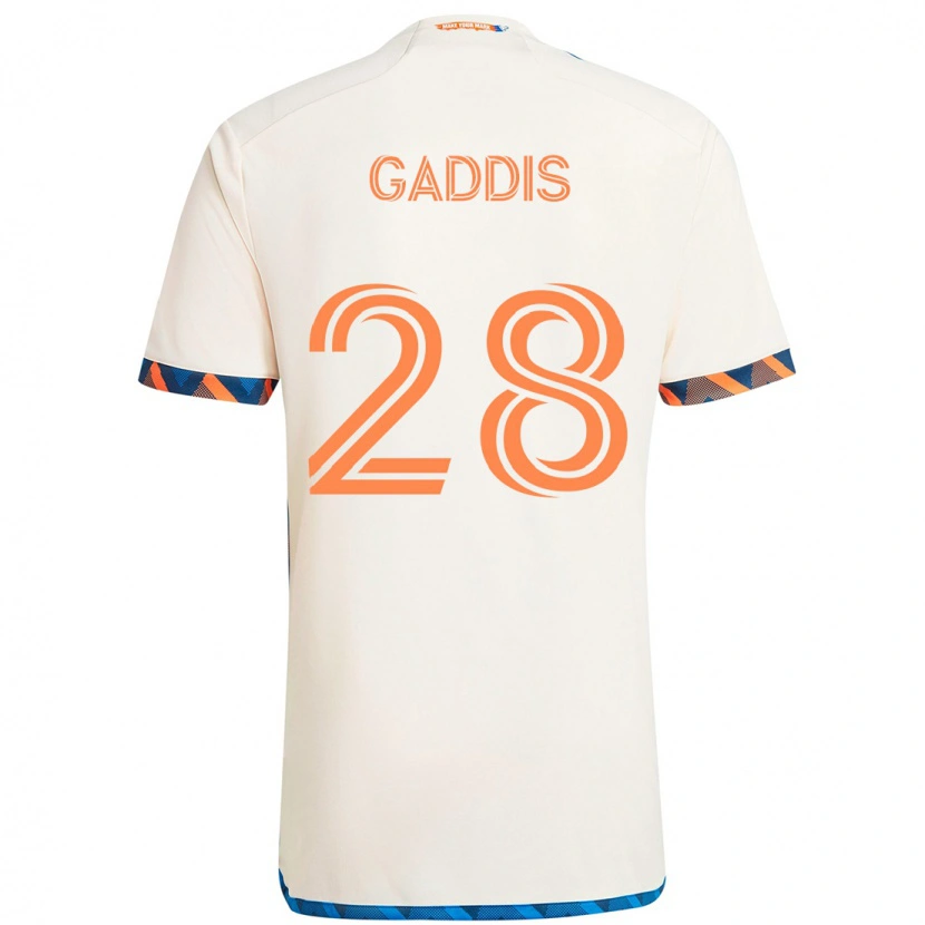 Danxen Kinderen Raymon Gaddis #28 Wit Blauw Oranje Uitshirt Uittenue 2025/26 T-Shirt