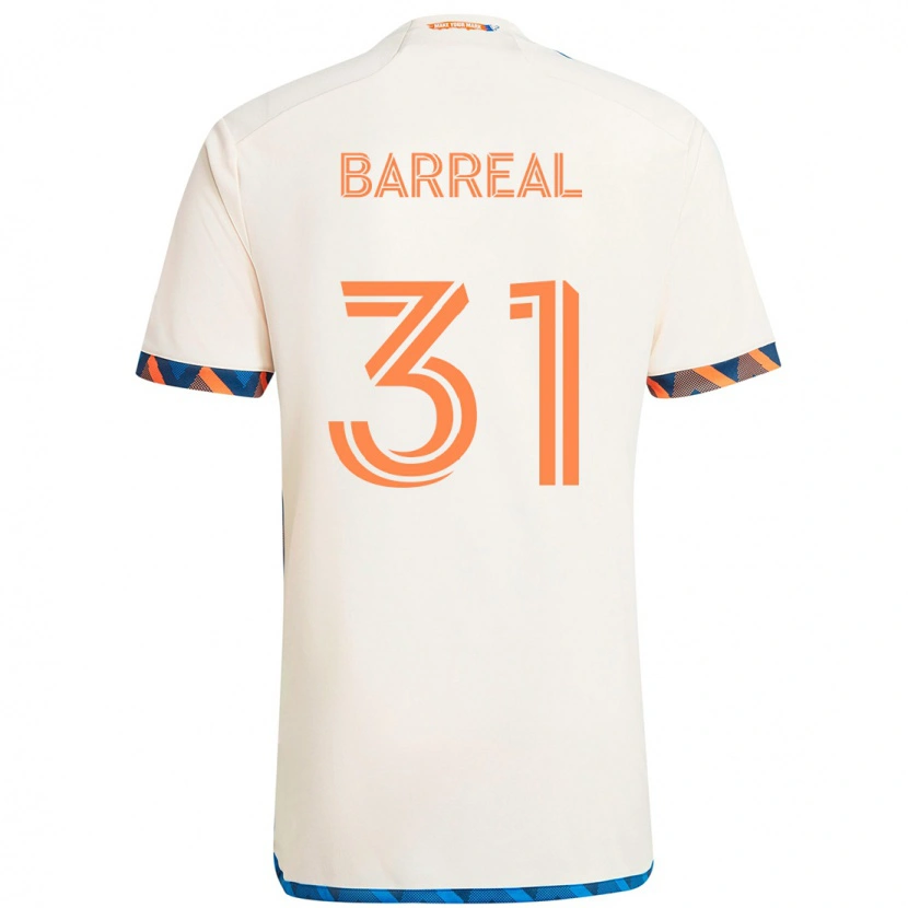 Danxen Kinderen Álvaro Barreal #31 Wit Blauw Oranje Uitshirt Uittenue 2025/26 T-Shirt