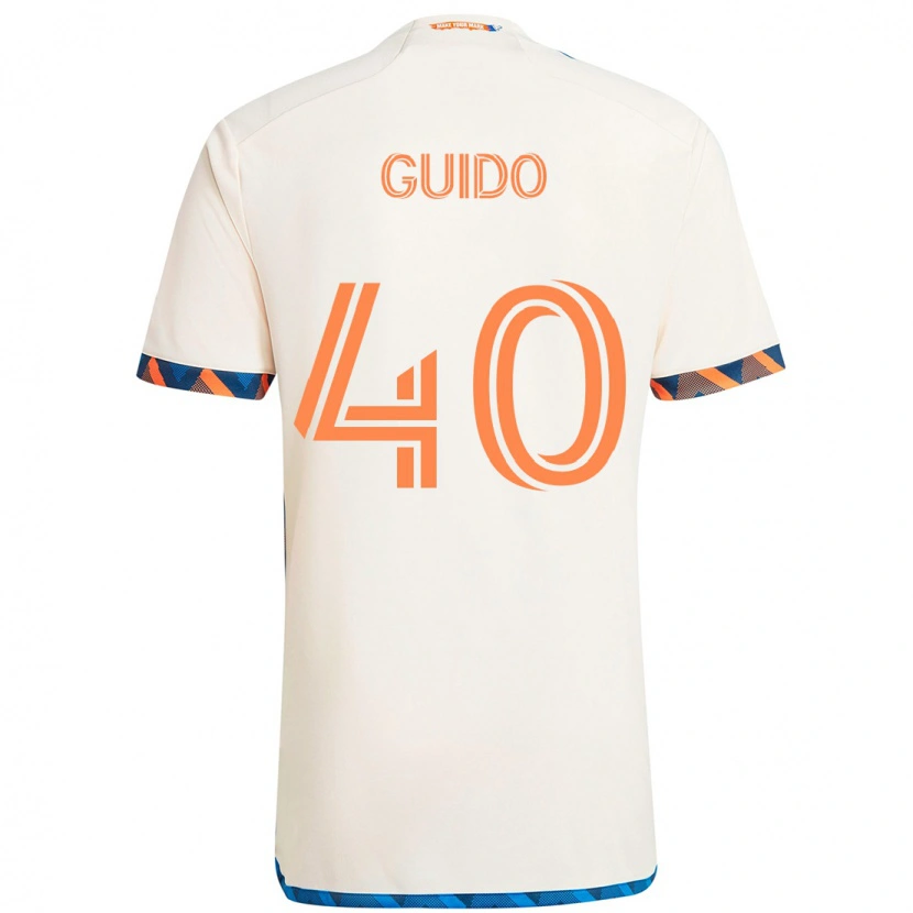 Danxen Kinderen Alejandro Guido #40 Wit Blauw Oranje Uitshirt Uittenue 2025/26 T-Shirt
