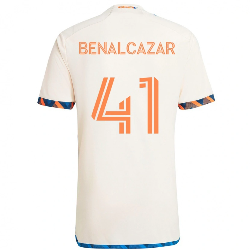 Danxen Kinderen Nico Benalcázar #41 Wit Blauw Oranje Uitshirt Uittenue 2025/26 T-Shirt