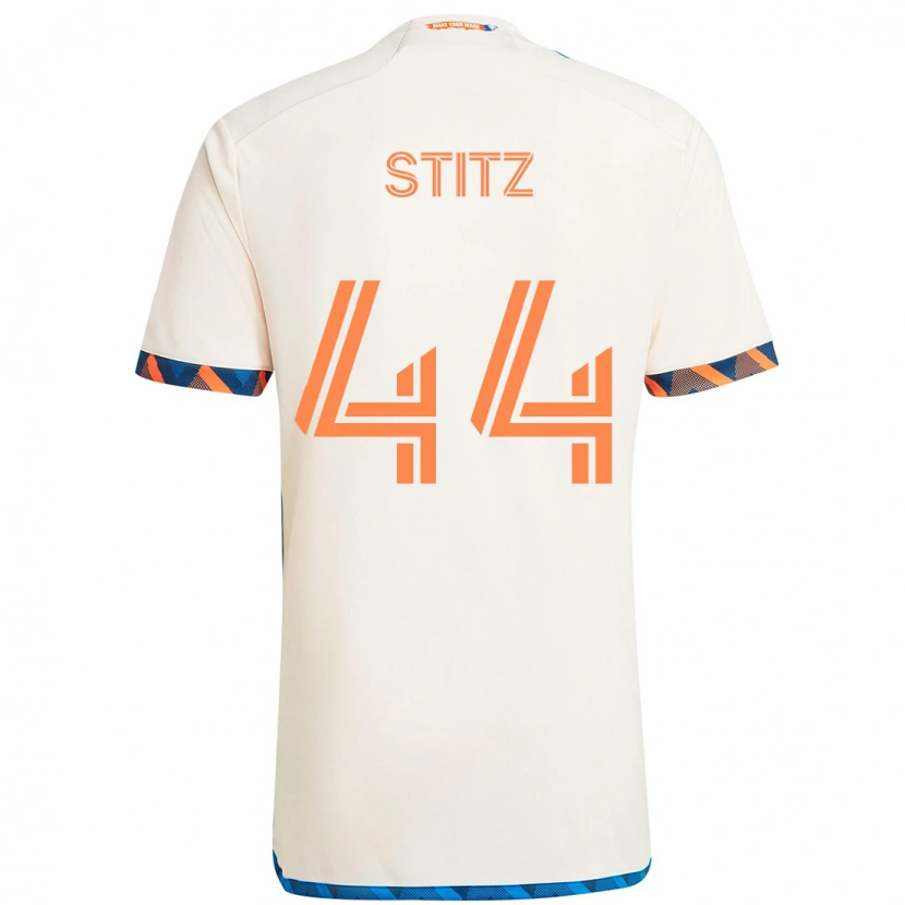 Danxen Kinderen Ben Stitz #44 Wit Blauw Oranje Uitshirt Uittenue 2025/26 T-Shirt